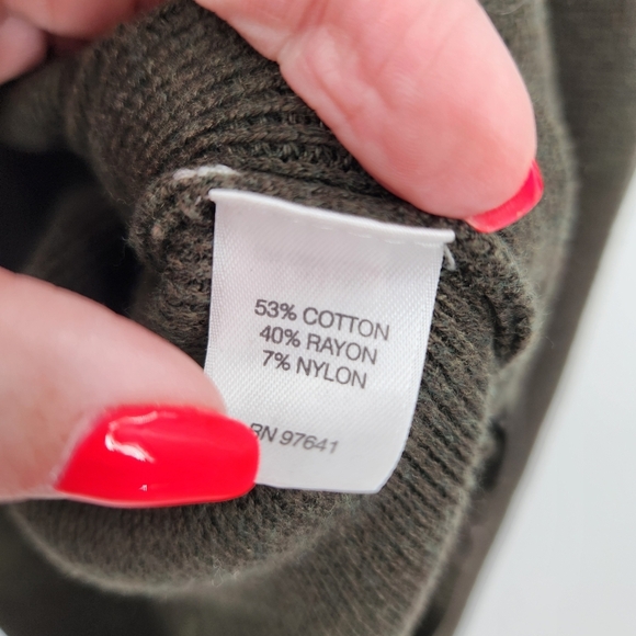 J. Jill Pullover Knit Side Zip Sweater Womens Size XL Olive Green Long Sleeve - Picture 6 of 7